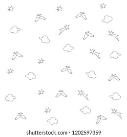 
Images of clouds, stars, comets, angels wings