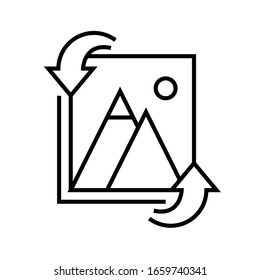 Images conversion line icon, concept sign, outline vector illustration, linear symbol.