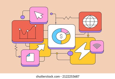 Images are designed based on concepts. Systems. Vector-designed images.