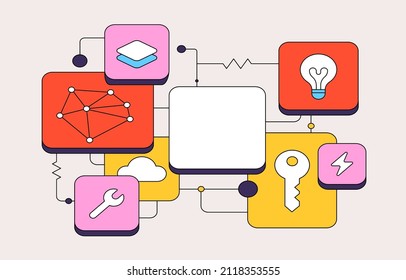The images are designed as concepts, different systems, images designed with vectors.