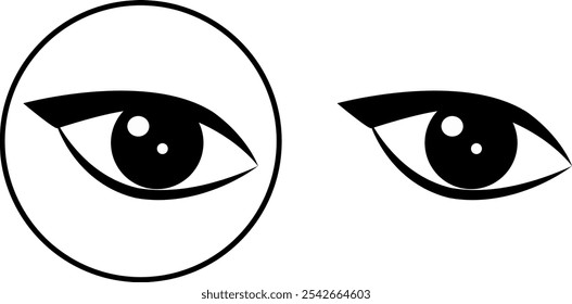 Imágenes de los ojos. Icono de Vector del ojo, su aspecto y visión.Un conjunto de Imágenes vectoriales de los ojos.Ojos humanos sobre un fondo transparente. Un símbolo de visión. El signo "Ver" u "observar". Vector