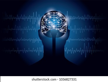 Images of humans and electroencephalograms