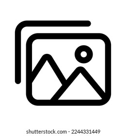 Images icon line isolated on white background. Black flat thin icon on modern outline style. Linear symbol and editable stroke. Simple and pixel perfect stroke vector illustration.