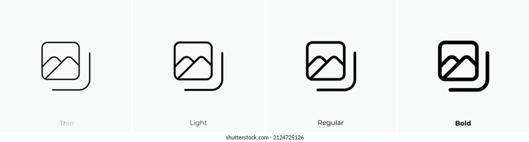 images icon. Thin, Light Regular And Bold style design isolated on white background