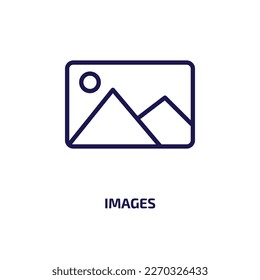 images icon from user interface collection. Thin linear images, image, equipment outline icon isolated on white background. Line vector images sign, symbol for web and mobile