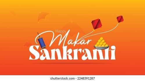 Images for Indian festival Makar Sankranti with beautiful kites illustration