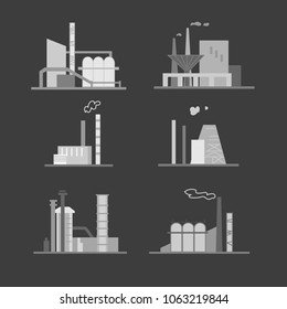 Images of industrial buildings and structures. Suitable for creating corporate identity, logo, advertising