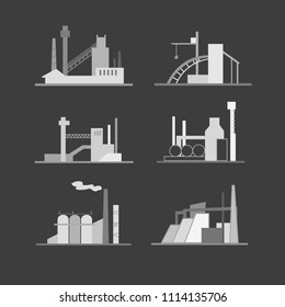 Images of industrial buildings and structures. Suitable for creating corporate identity, logo, advertising