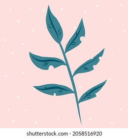 Imágenes con hojas. Ilustración vectorial en un sencillo estilo plano con textura. Protección y preservación del medio ambiente. Día de la Tierra. Colección de ilustraciones de los arbustos y las huertas.