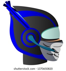 Images of a man from the future, partially robot, cyberpunk, Vector isolated on white background