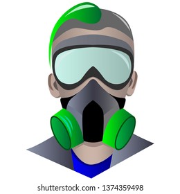 Images of a man from the future, partially robot, cyberpunk, Vector isolated on white background