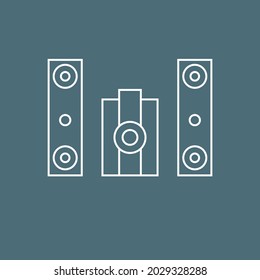 Images of music systems , powerful speakers, subwoofers for discos and parties, vector graphics, silhouettes, textures
