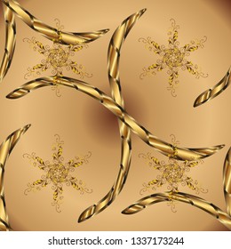 Images on a beige and brown colors Vector illustration. Seamless pattern Elegant decorative ornament for fashion print, scrapbook, wrapping paper, wallpaper.