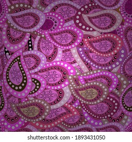 Images on a magenta, neutral and pink colors Vector illustration. Seamless pattern Elegant decorative ornament for fashion print, scrapbook, wrapping paper, wallpaper.