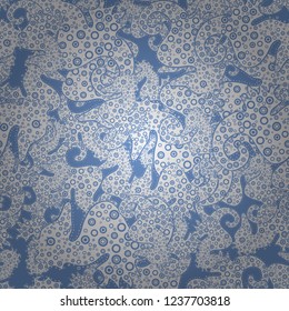 Images on a neutral, gray and blue colors Vector illustration. Seamless pattern Elegant decorative ornament for fashion print, scrapbook, wrapping paper, wallpaper.