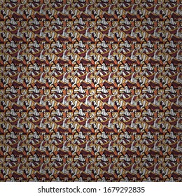 Images on a white, black and brown colors Vector illustration. Seamless pattern Elegant decorative ornament for fashion print, scrapbook, wrapping paper, wallpaper.