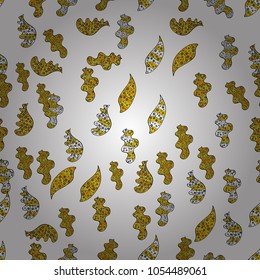 Images on a white, yellow and black colors Vector illustration. Seamless pattern Elegant decorative ornament for fashion print, scrapbook, wrapping paper, wallpaper.