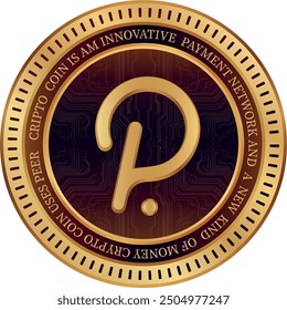 Images of polkadot-dot cryptocurrency on abstract background. 3d illustrations.