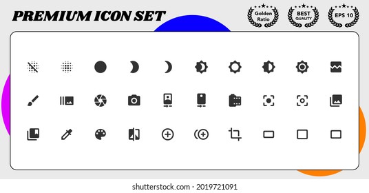 Images premium vector icon set for website and mobile device interface