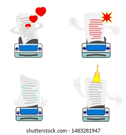 Images printer expressing various emotions love,rage,sadness,joy.