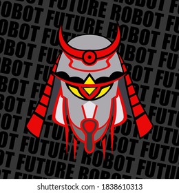 Imágenes de la cabeza de un robot del futuro, un casco del futuro. Imágenes para diversos propósitos, juegos, sitios web y más. Ilustración vectorial.