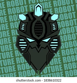 Images of a robot's head from the future, a helmet from the future. Images for various purposes, games, websites, and more. Vector illustration.