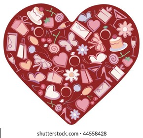 Images romantic symbols in form of heart