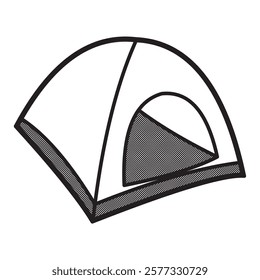 images of round tents black and white facing right