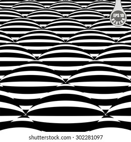 Images in the style of optical visual illusions - Op art. Vector background black and white illustration