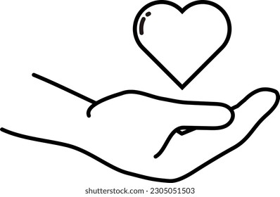 Images of to support someone , to help others , to supply gentle and kind heart（Inside filled with white color）	
