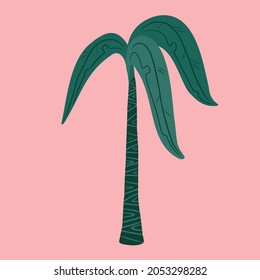 Images with trees. Vector illustration in simple flat style with texture. Growing plants and gardening. Earth Day. Collection of tree illustrations.