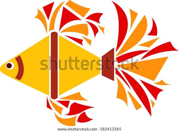 Images Triangular Fish Colorful Stock Vector (Royalty Free) 582413365 ...