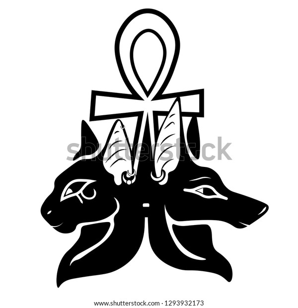 Images Two Egyptian Gods Anubis Bassett Stock Vector Royalty Free 1293932173