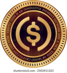 Images of usdc stablecoin on abstract background. 3d illustrations.