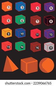 Images with various shapes and with a sequence of square shapes of billiard balls, the balls are square in the art