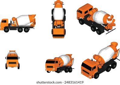 Images of various views of construction vehicles,Transportation, construction of buildings, and construction