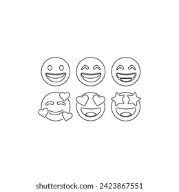 Images are a vector, editable stroke. Made with precision and an eye for quality. black emoticon Bold line icon.