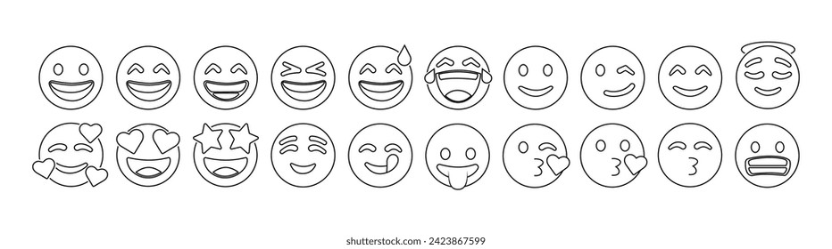 Images are a vector, editable stroke. Made with precision and an eye for quality. black emoticon Bold line icon.