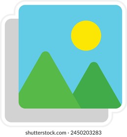 Symbol "Bilder Vektorgrafik". Kann für Druck-, mobile und Web-Anwendungen verwendet werden.