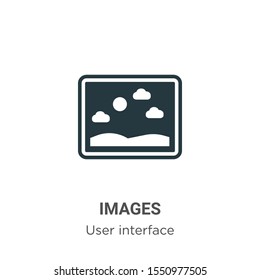 Images vector icon on white background. Flat vector images icon symbol sign from modern user interface collection for mobile concept and web apps design.