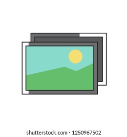 images vector line icon. Editable Stroke. simple design symbol  