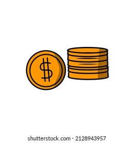 images or vectors with several nominal in the form of coins for exchange or buying and selling