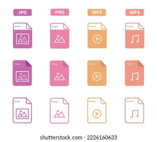 IMAGES VIDEO MUSIC FORMAT ICON SYMBOL JPG PNG PM4 MP3