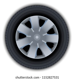 Images of wheels and tires of cars. Elements for website design.