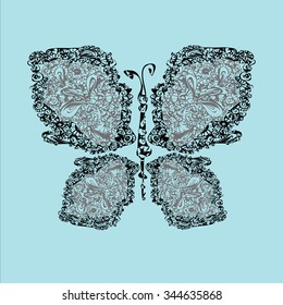 Imaginary butterfly vector illustration. Spring, summer, logo, background, icon