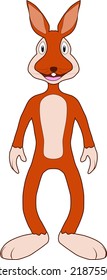 The imaginary cartoon of a friendly and cool bunny
