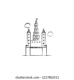 Imaginary castle icon. Element of hand drawn Imaginary house icon for mobile concept and web apps. Hand drawn Imaginary castle icon can be used for web and mobile