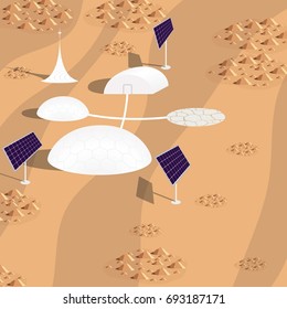 imaginary colony on Mars, space, colonization of the planet