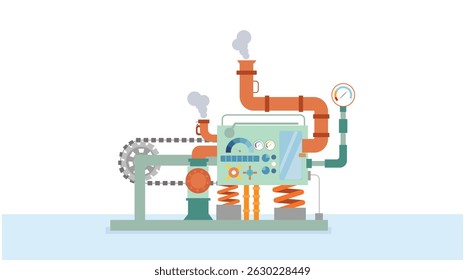Equipamento e maquinaria de fábrica imaginária