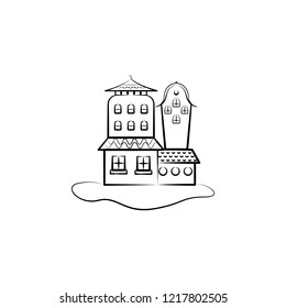 Imaginary house icon. Element of hand drawn Imaginary house icon for mobile concept and web apps. Hand drawn Imaginary house icon can be used for web and mobile